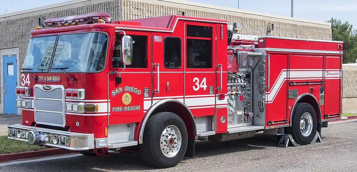 Image of Station 34 red fire engine