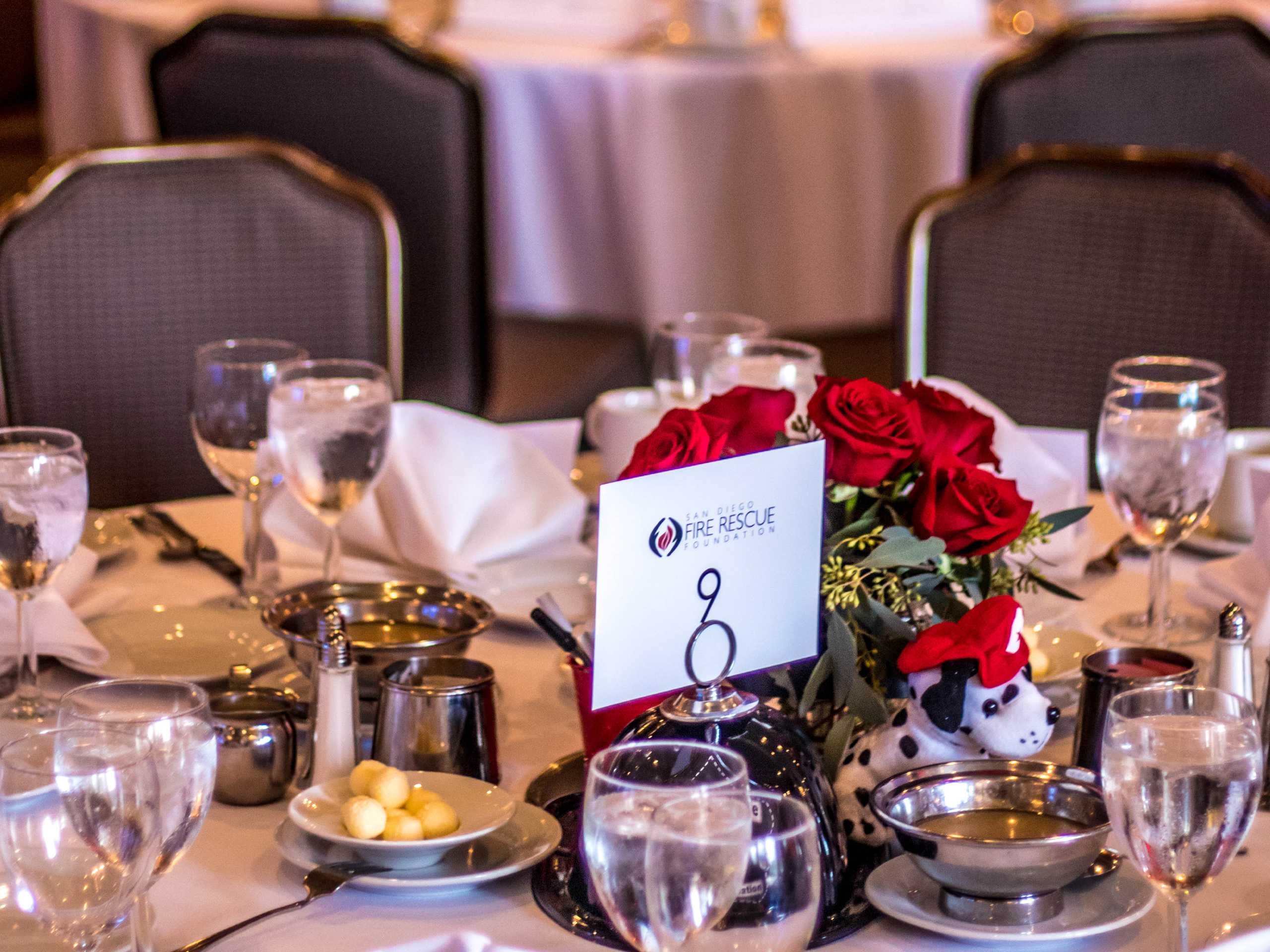 San Diego Fire-Rescue Service Awards Event table